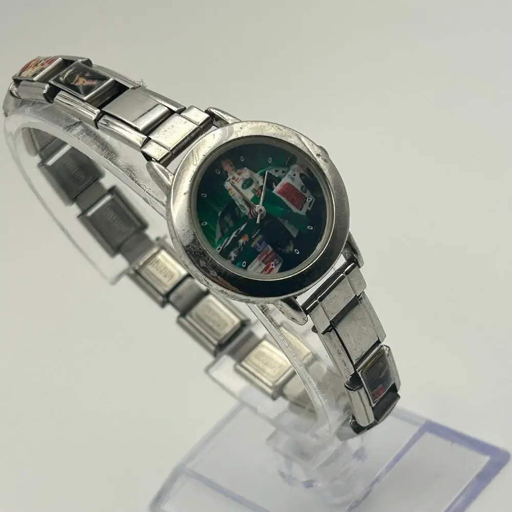 NASCAR Collectible Watch Silver-tone Women’s Watch Working New Battery
